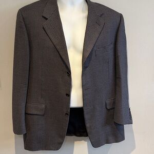 Canali Black and Brown Sport Checkered Blazer